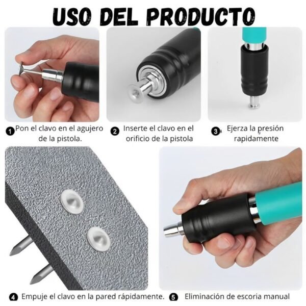 Kit Pistola Remachadora De Clavos Inalámbrica