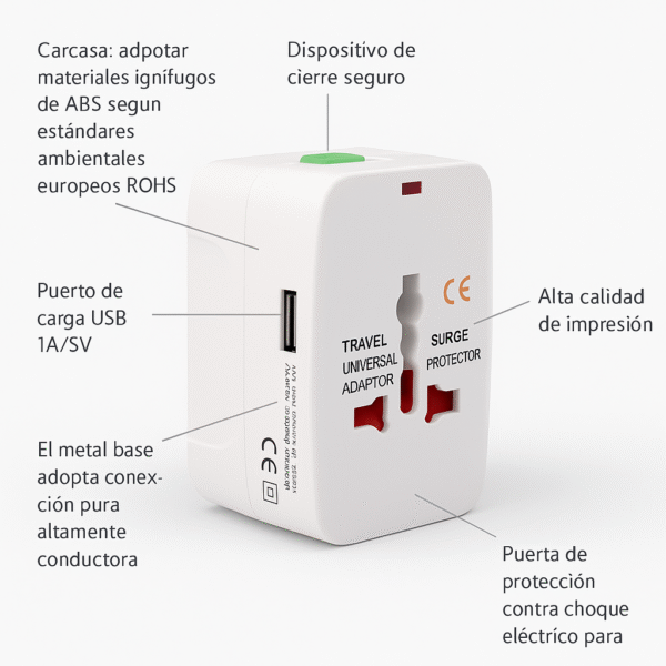 Adaptador Viajero Convertidor Universal