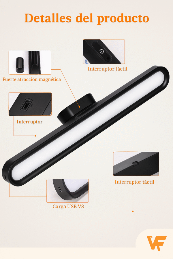 Lampara Barra De Luz Led Magnética Recargable